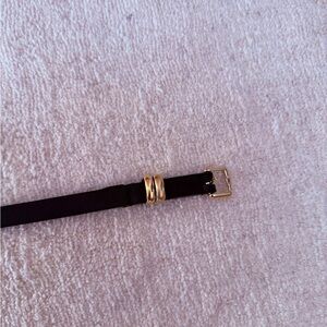Freda Salvador Leather Belt with Gold Buckle Size 2 (like a large)